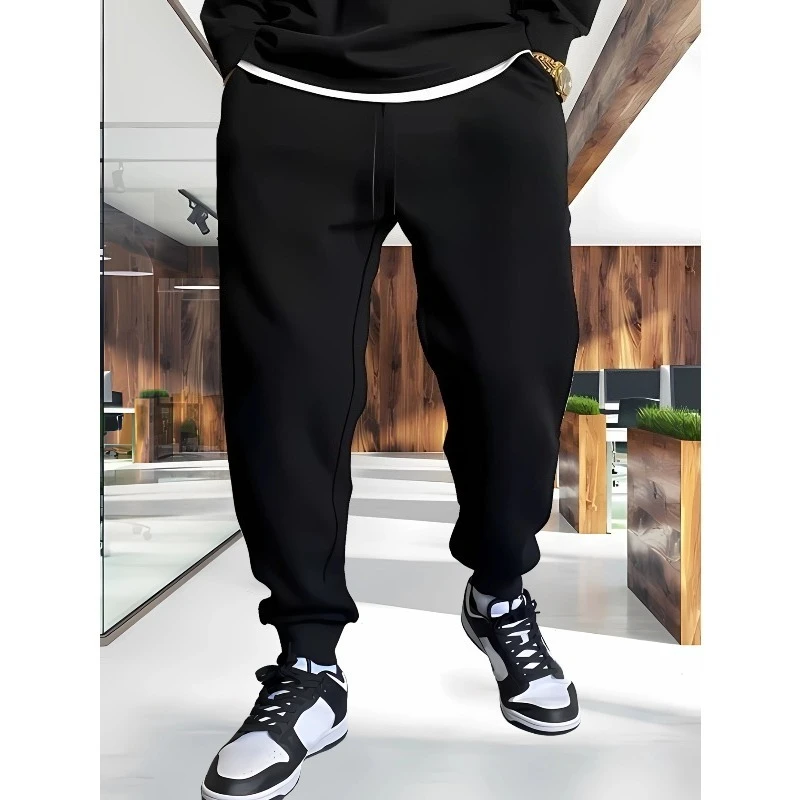 

Men's Thermal Winter Casual Pants with Elastic Cuff - Outdoor & Gym Trousers, Machine Washable, Regular Fit Suitable for,Weathe