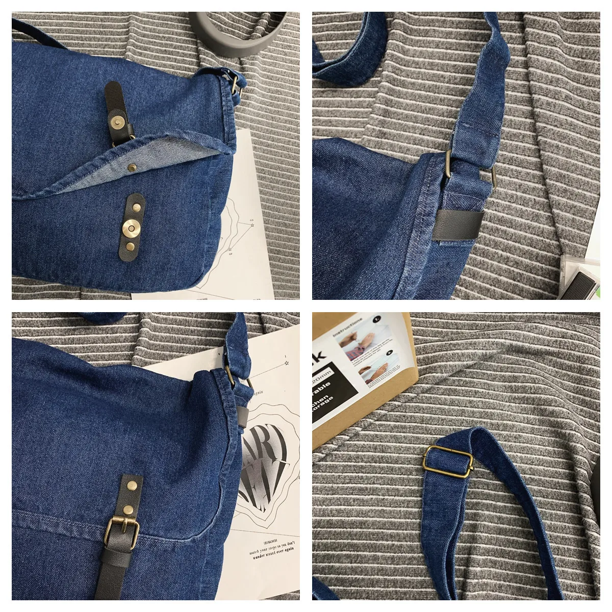 Women's Trend Denim Shoulder Bags Multipurpose Luxury Fashion Handbags Large-capacity Female Popular Leisure Crossbody Bags