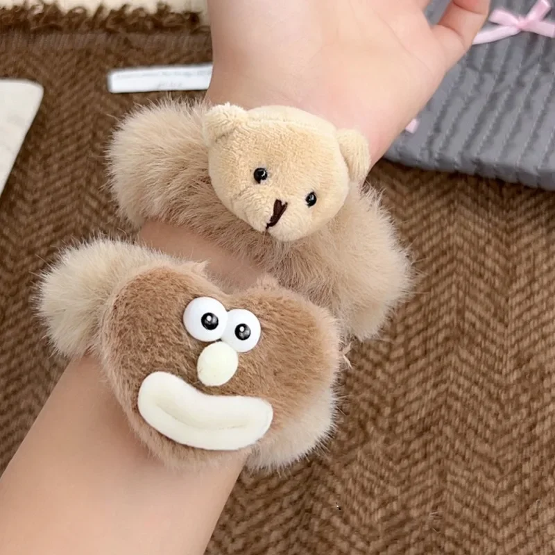 Winter Maillard Plush Hair Band Cute and Funny Hair Hoop Girls  Accessories Warm Headwear Tie Leather Tendons Hair Rope