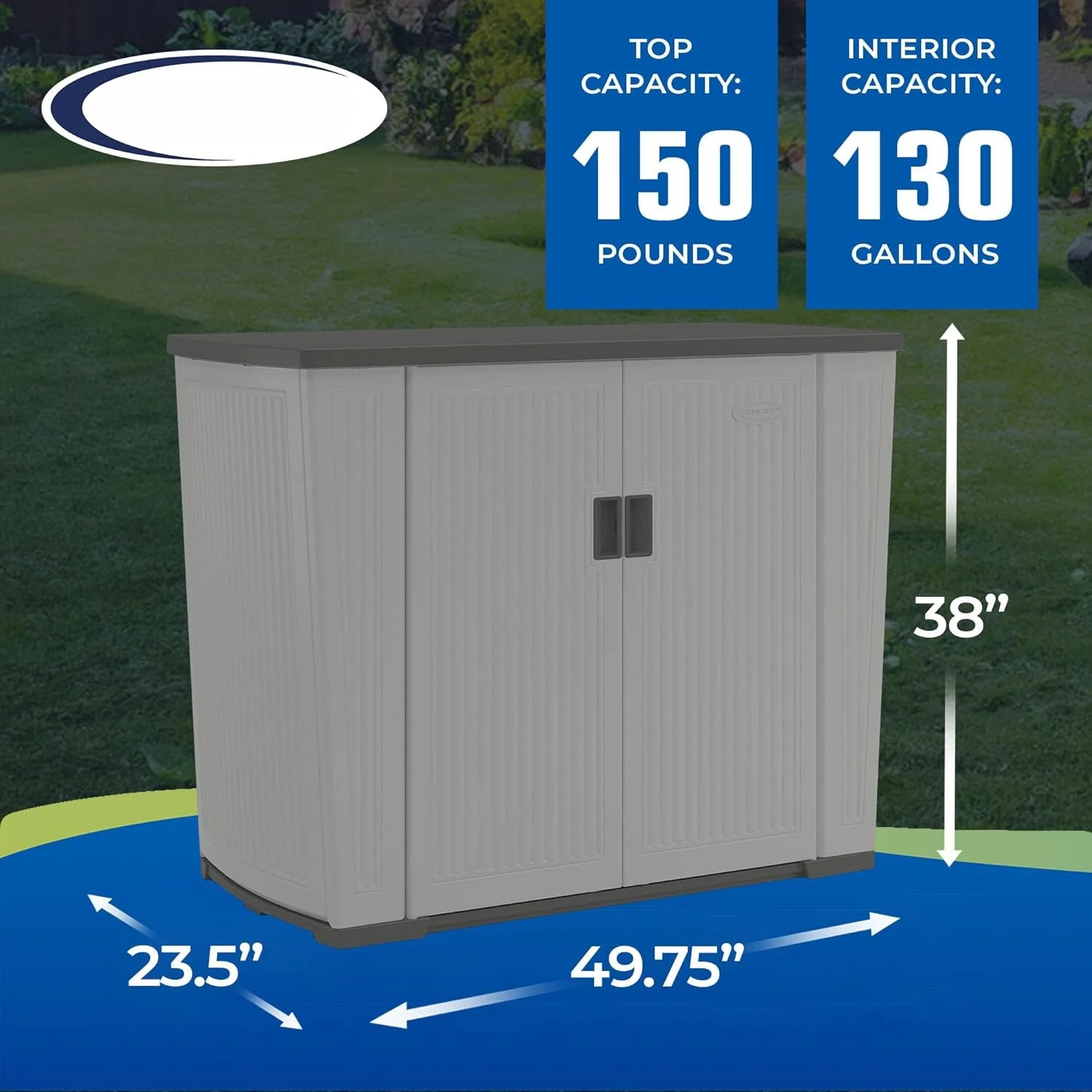 

Outdoor Storage Shed for Patio and Garden, Backyard Oasis, 130 Gallon, Dove Gray·New Popularity