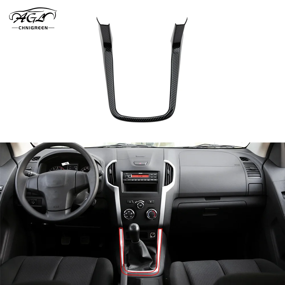 for ISUZU D-MAX MU-X 2012-2019 3pcs Carbon Fiber Color Center Console U-shape Gear Shift Panel CoverDecorative Trim Cover