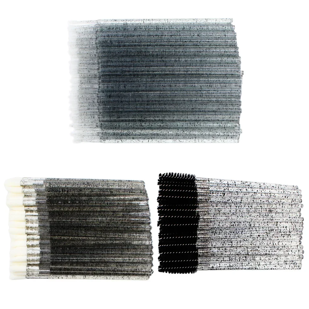 200 szt. Jednorazowe szczoteczki do makijażu ust, zestaw szczoteczek do tuszu do rzęs, mikro szczoteczki aplikatory, waciki do przedłużania rzęs, narzędzia do makijażu brwi