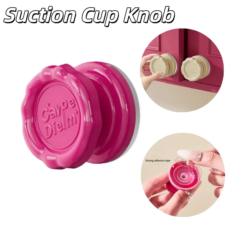 

Дверная ручка на присоске, круглые ручки для шкафа, милый мультяшный дизайн, креативная дверная ручка для кухни, раздвижная дверь, холодильник