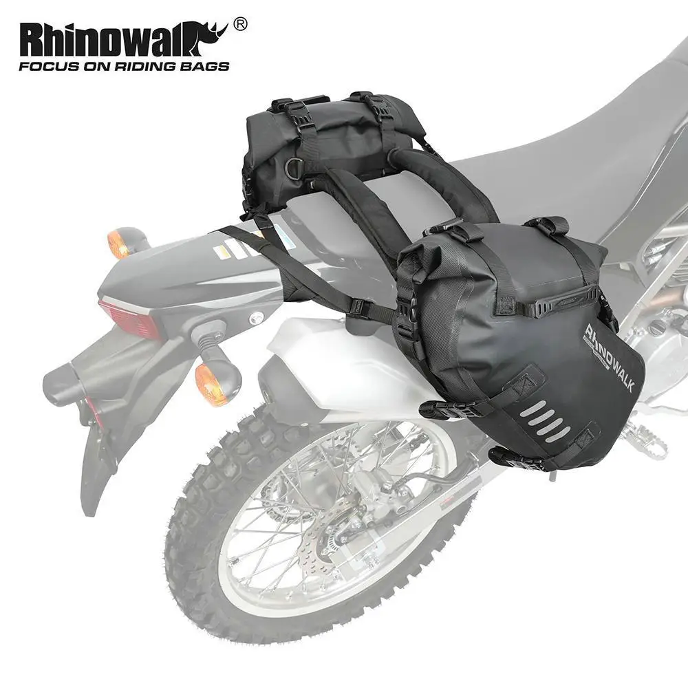 Rhinowalk 2 Pieces/Set Motorcycle Saddle Bag Rack-less Waterproof Bag Side Pannier Motorcycle Bike Outdoor Tail Seat Bag Luggage