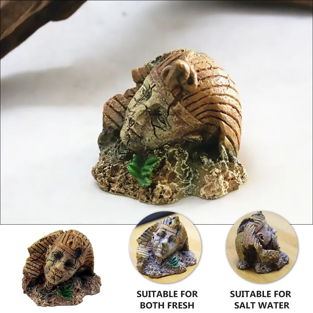 Lifelike Sphinx Sculpture Resin Aquarium Ornament for Freshwater & Saltwater Tanks – Premium Safe Decor