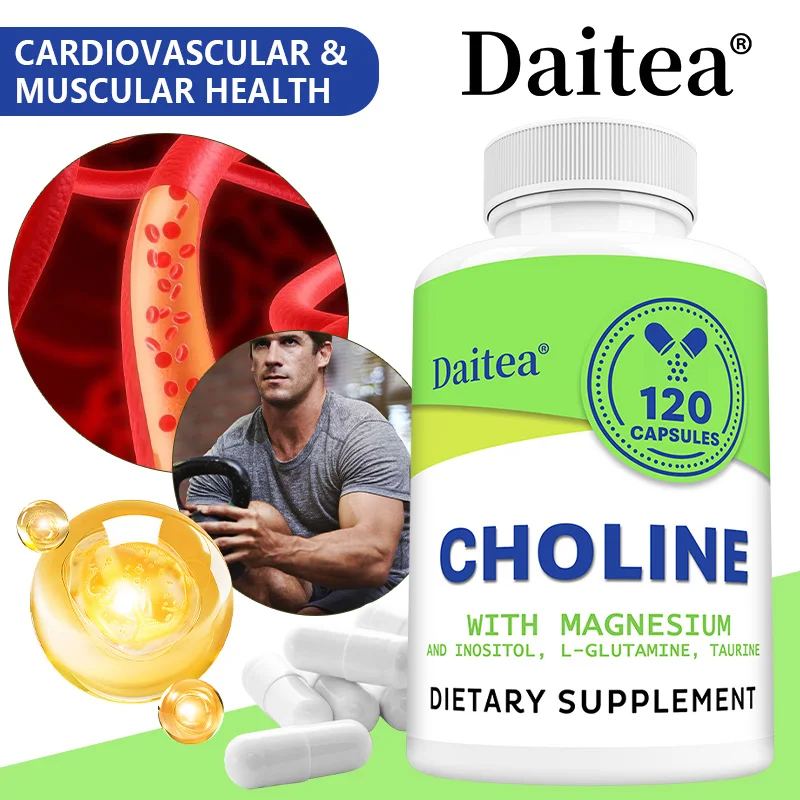 Choline Supplement - Supports Muscle and Cardiovascular Health - Vegetarian, Non-GMO