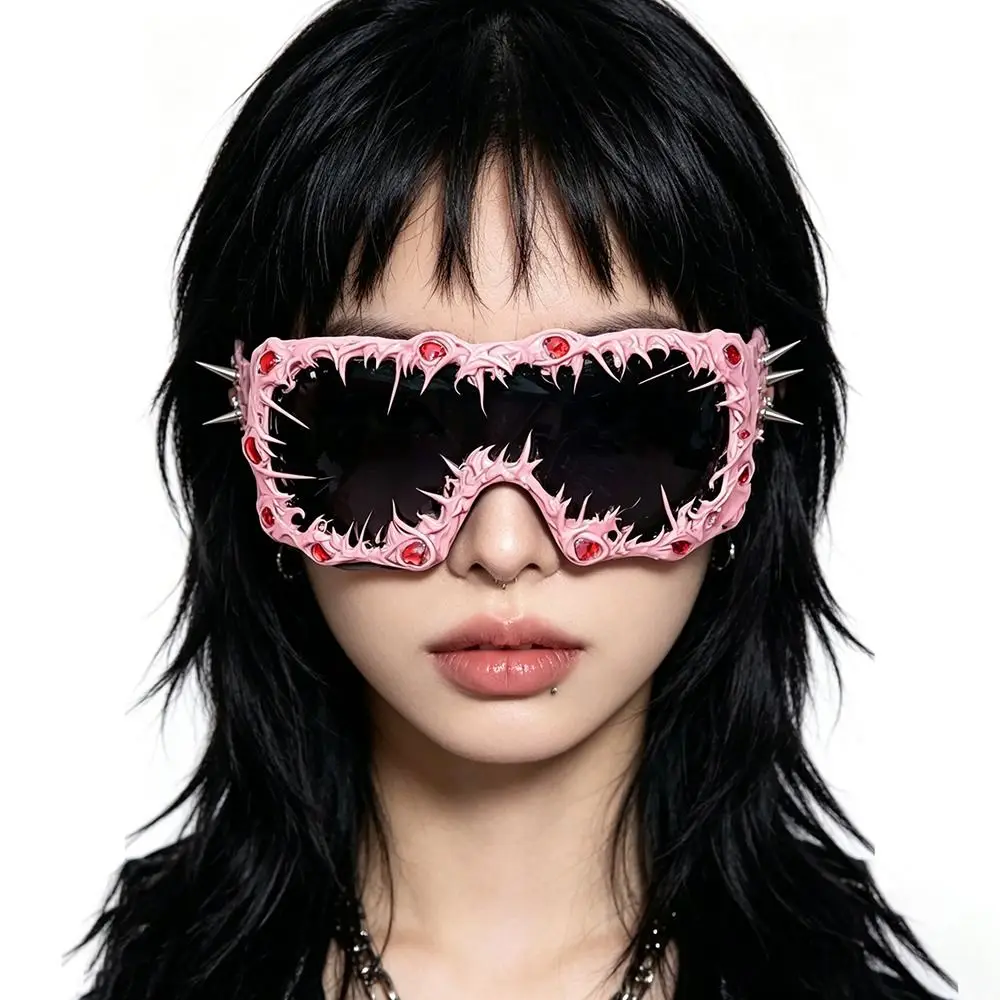 Handmade Epoxy Frame Large Frame Sunglasses Oversized Design Unisex Design Oversized Sunglasses Y2K Style Party Sunglasses