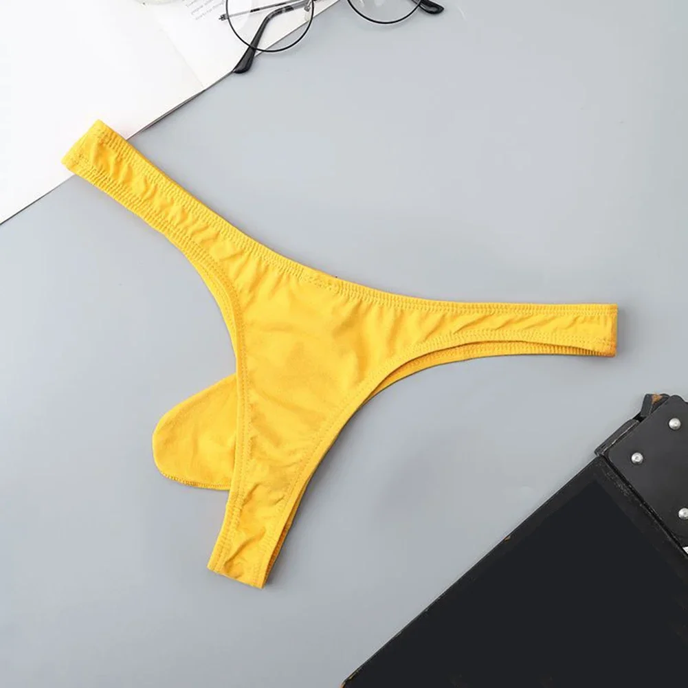 

1pc Sexy Men's Cotton U-convex Pouch Briefs T-Back Thongs G-Strings Elastic Low Waist Panties Lingerie Male Underwear