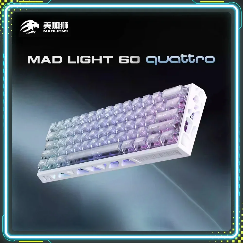 Teclado Gamer Magnético FGG Madlions MAD Light 60 Quattro, Teclado Personalizado RGB em Alumínio, Acessórios para PC e E-Sports, Presentes
