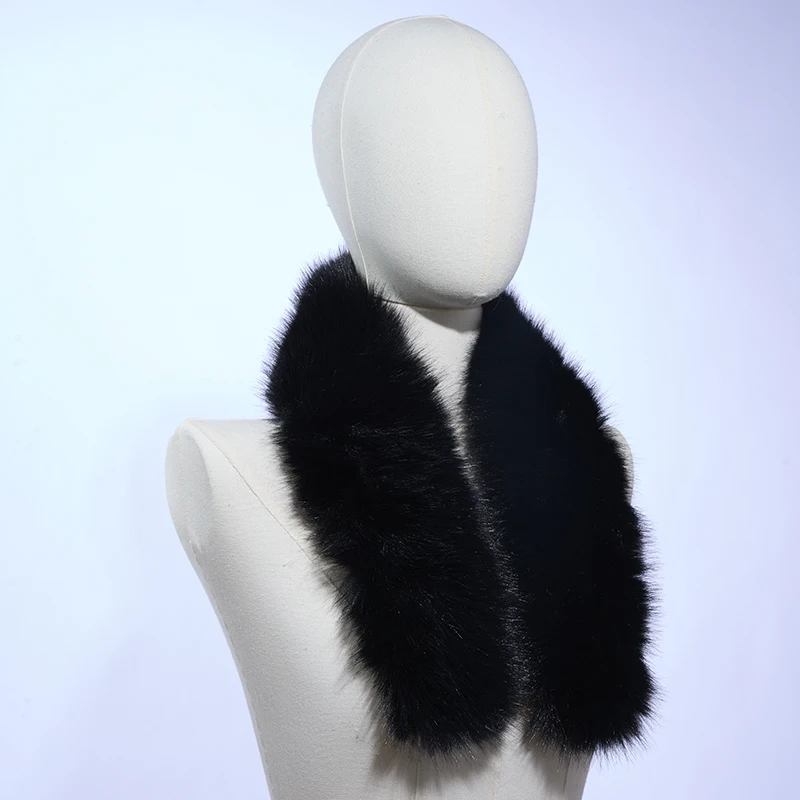 2024 New Faux Fur Collar For Women Men Winter Warm Fur Collar Shawl Wraps Children Down Jackets Hood Decor Fur Collar Detachable