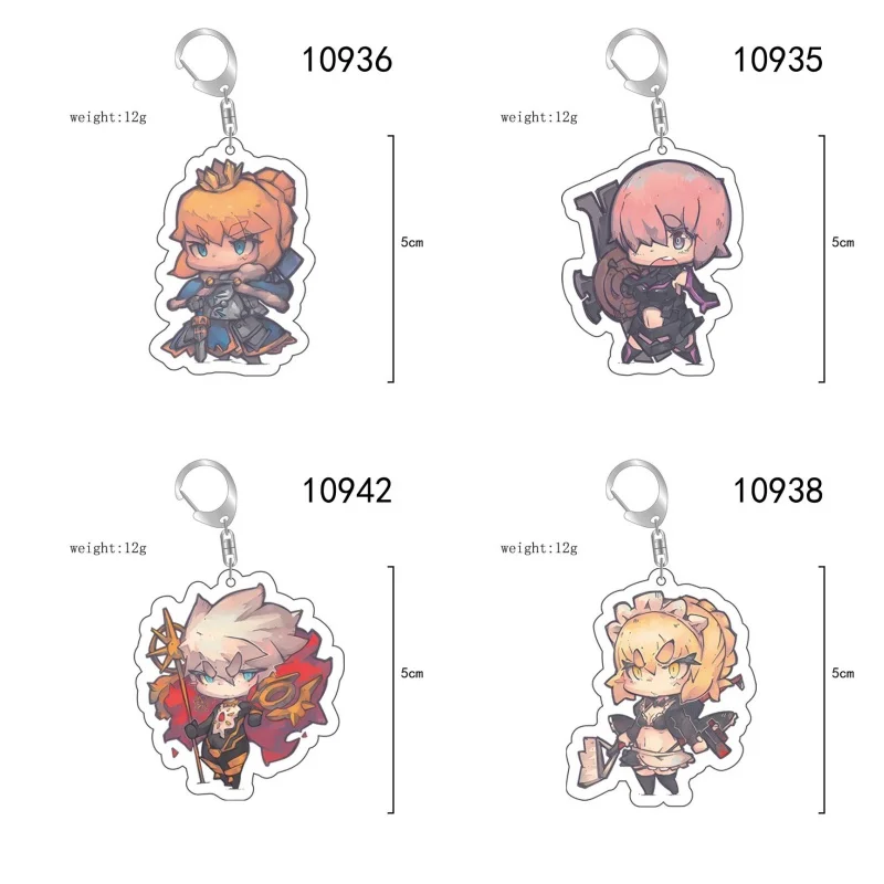 6CM Hot Game Fate Stay Night Figures Acher Gilgamesh Altria Pendragon Cosplay Acrylic Key Chains Fans Christmas Gifts