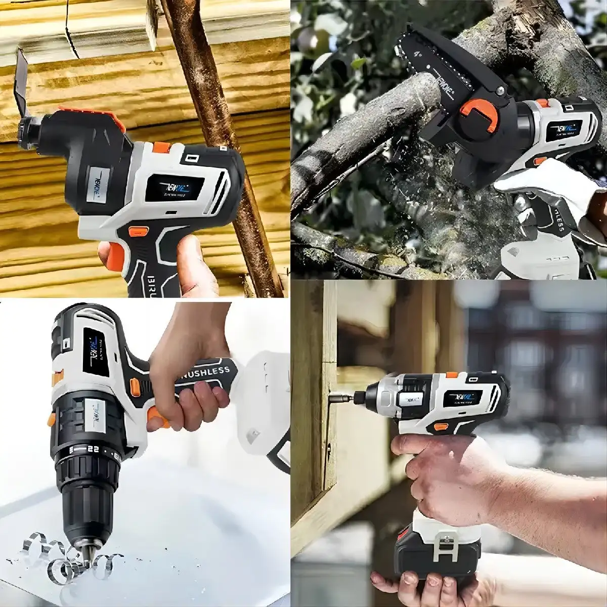 Cordless Brushless Screwdriver Multitool Impact Drill Wrench Chain Circular Reciprocating Saw Sander Multitool