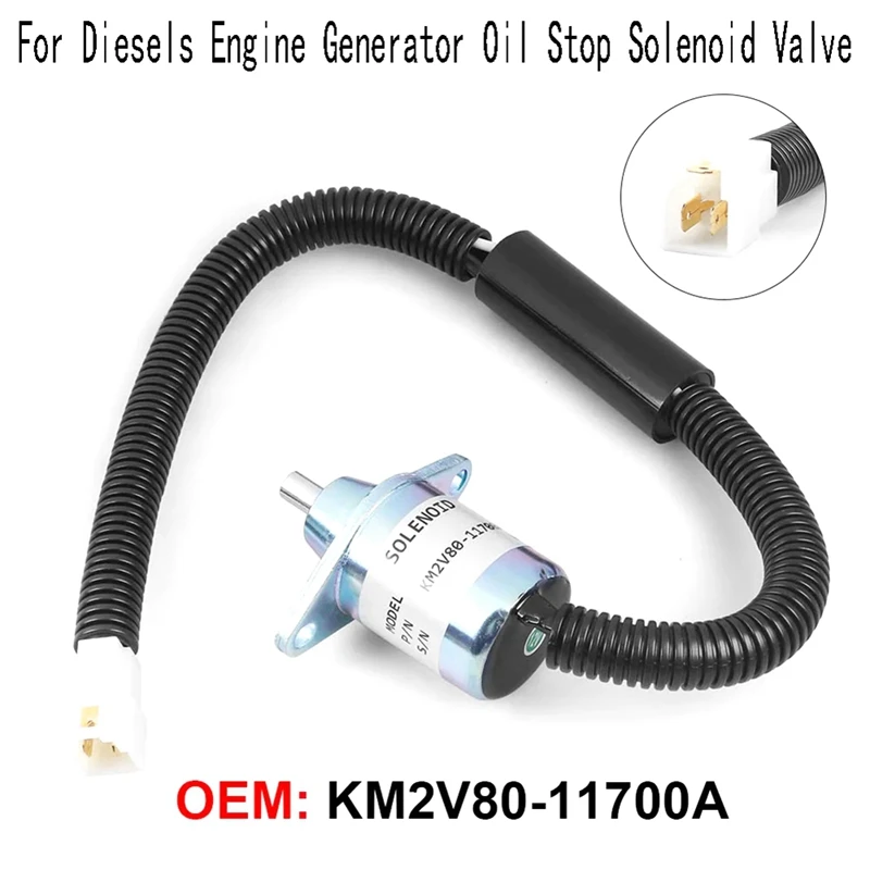 KM2V80-11700A 12V Fuel Shut Off Solenoid Valve For Diesels Engine Generator Oil Stop Solenoid Valve