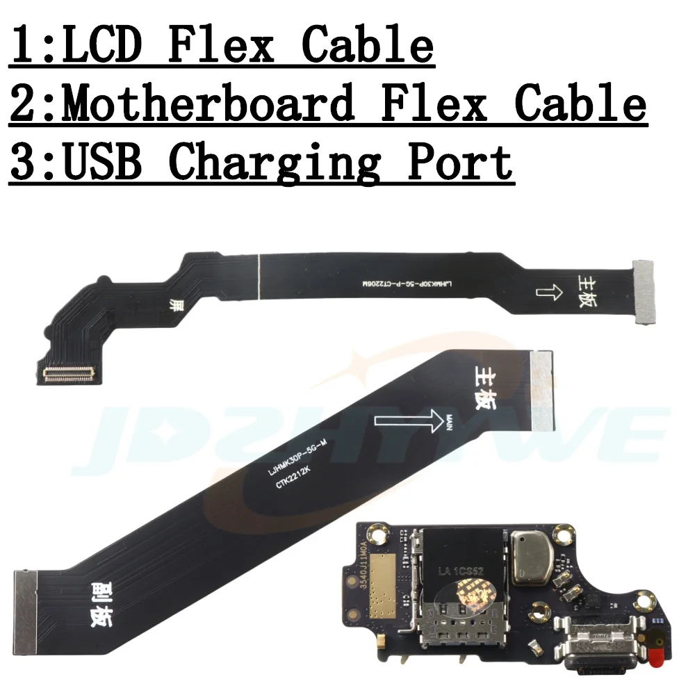 USB Charging Port Mic Microphone Dock Connector Board For Xiaomi Poco F2 Pro Main LCD Motherboard Flex Cable Repair Parts