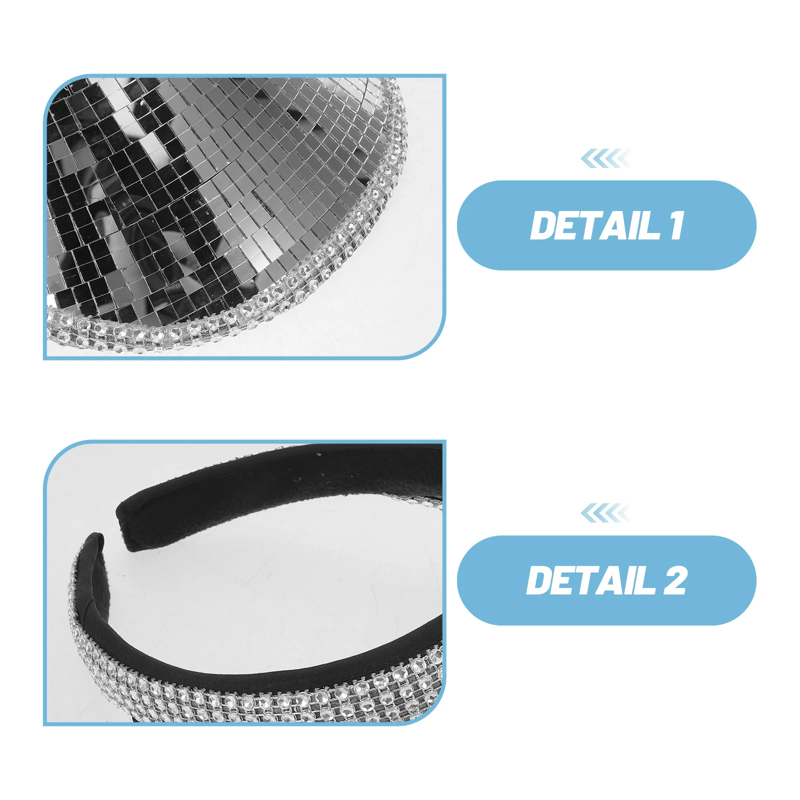 Laser Cowgirl Hat Shiny Glitter Mirror Studded Party Headband For Women Girls Disco Dance Club Birthday Wedding Nye