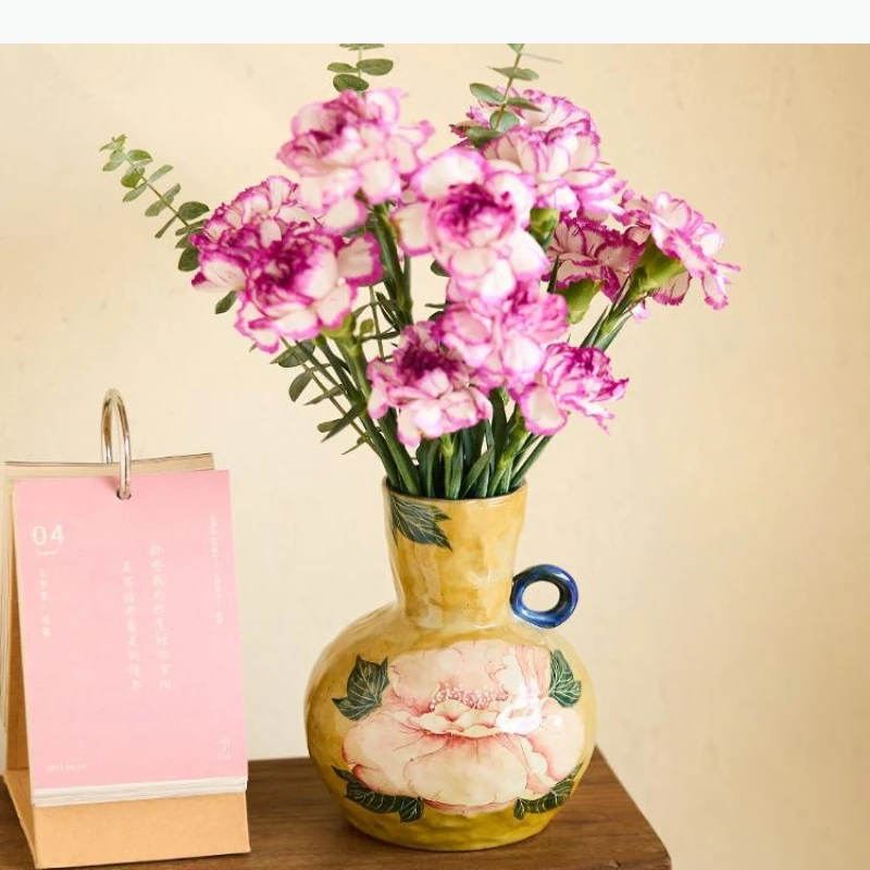 Single Ear Ceramic Vase Hydroponic Vases Flower Arrangement Decorative Vases Artistic Flower Vessels Dried Flower Vase Crafts