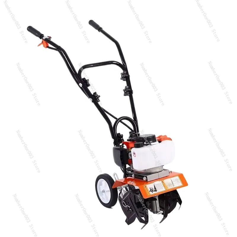 Air-Cooled Mini Gasoline Tiller Machine, Farm Cultivator, Garden Yard Soil Tilling Machine, 2 Stroke