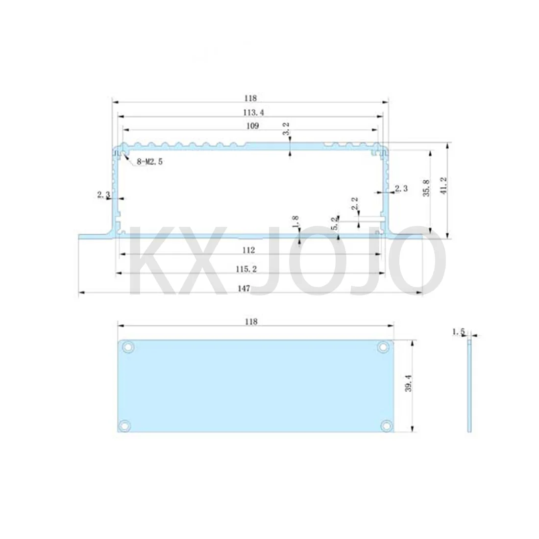 Aluminum Enclosure 147*41*100/150/155mm Waterproof Box Split Type Case Electronic Box DIY Power Housing Instrument Silver/Black