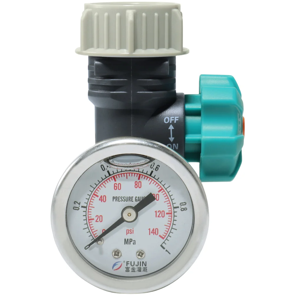 Automatic Drip Irrigation Pressure Regulator with Gauge Copper Inlet ABS Housing 3.2 x 2.4 x 8.6 cm Garden Farm Supply