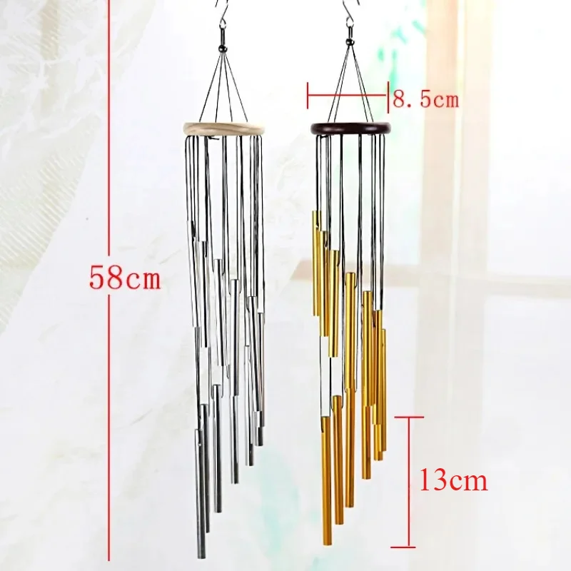 Musical Wind Chime 12 Tubes Pipe Wind Chimes Bells Decor Gold/silver For Living Bedroom Dining Coffee Shop Wind Chimes Tubes