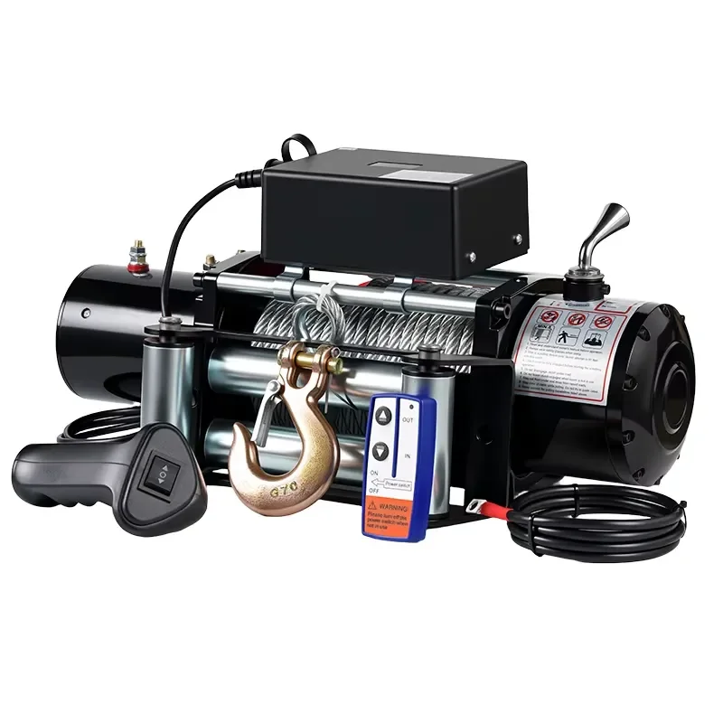 12V 24V Electric Winch 2000-12000lbs Stainless Steel Wire Rope Copper Motor Wireless Remote Control CE ISO Certified for