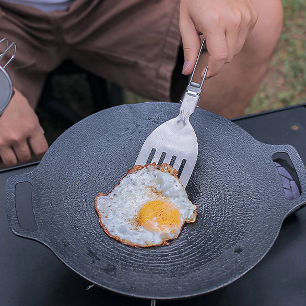 1Pcs Outdoor Tableware 304 Stainless Steel Camping Cooker Outdoor Tableware Easy To Clean for Travel Hiking Spoon Shovel Spatula