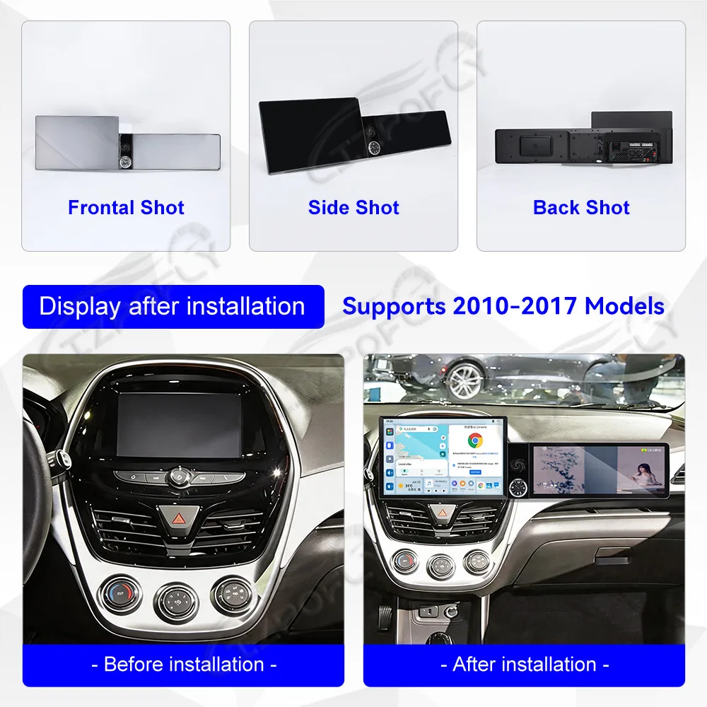 Lizpofly 13.1+12.3 inch Android Car Radio For Chevrolet Spark 2010-2017 CarPlay GPS Navigation Multimedia Video Player Stereo
