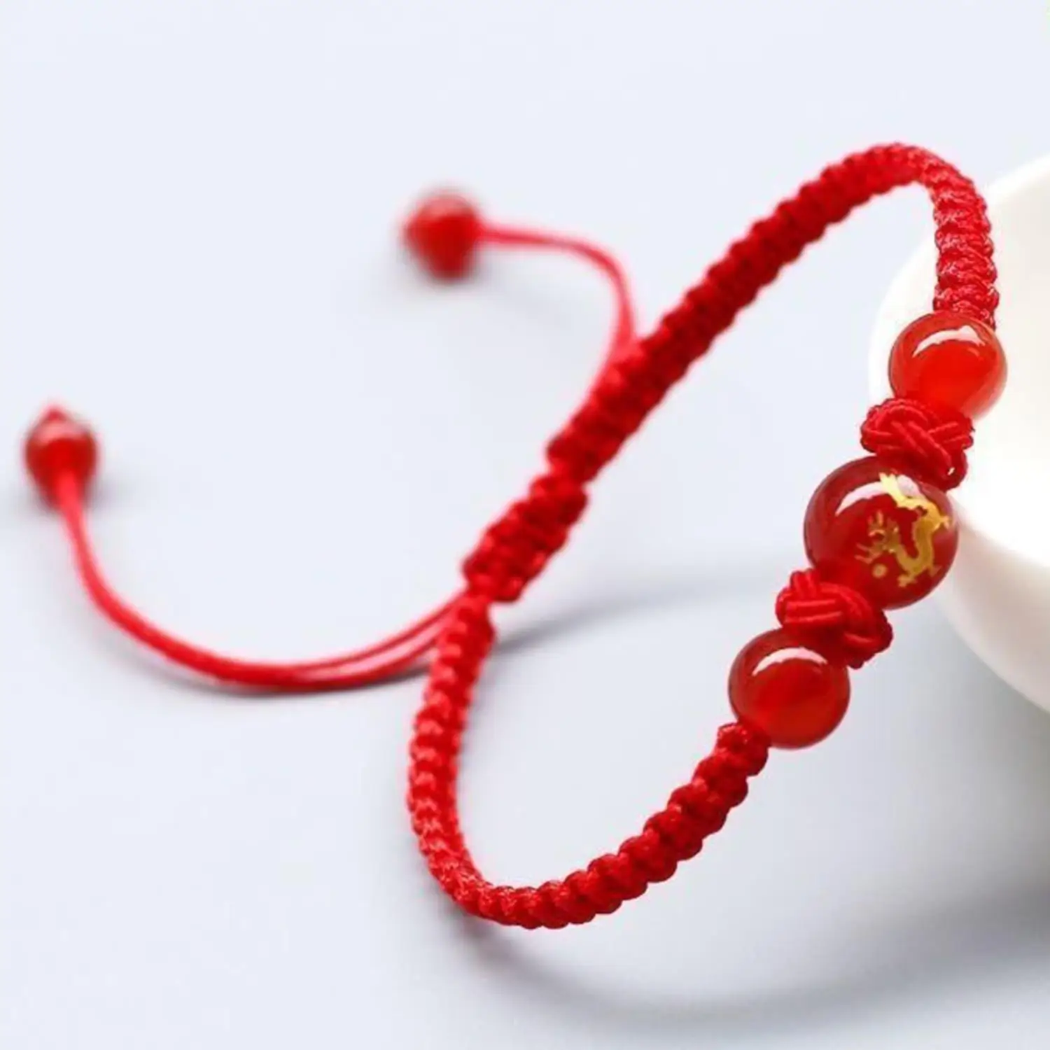 

2025 Snake Year Bracelets Lucky Red Rope Beaded Bracelet Chinese Zodiac Snake Braided Hand Chain Fashion Jewelry New Year Gift