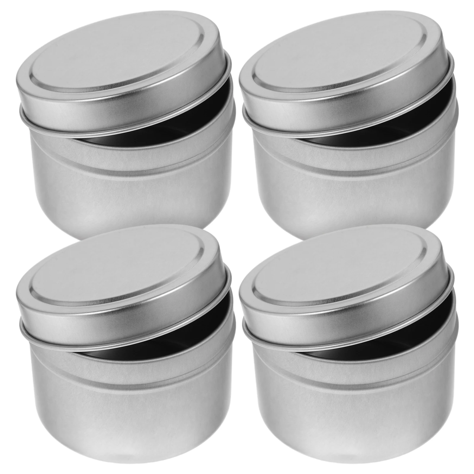 

4Pcs Metal Jars Iron Containers Small Round DIY Making Storage Holders Essential Oil Gift Metal Can