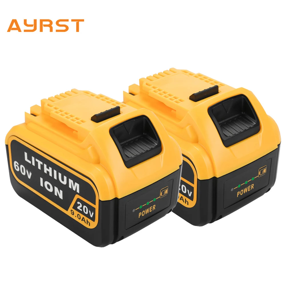 

9.0Ah 20V/60V Max Lithium-ion Replacement Rechargeable Battery Compatible with For DEWALT DCB606 Power Tool Batteries 9000mAh