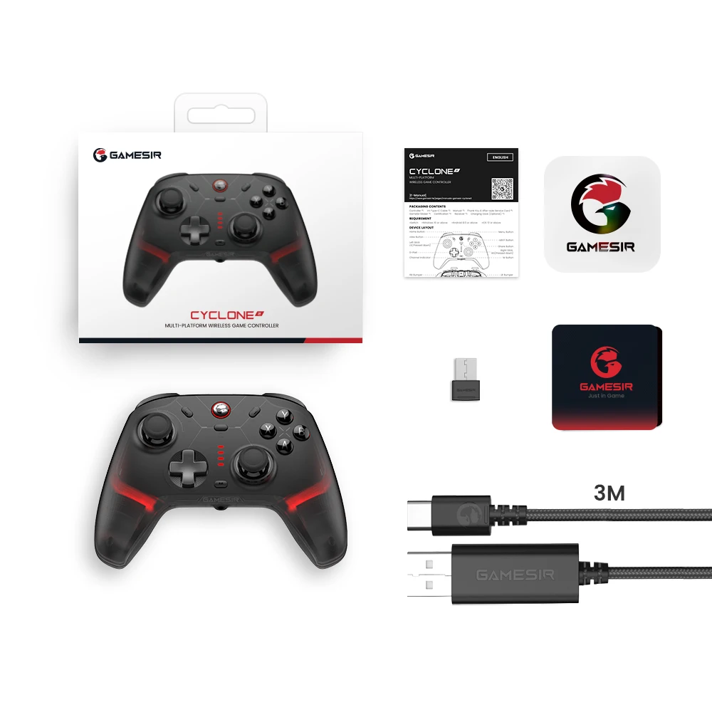 GameSir Cyclone 2 무선 스위치 컨트롤러, 홀 효과 블루투스 게임패드, 닌텐도 스위치, 아이폰, 안드로이드 폰용