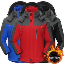 Gabardina impermeable con capucha para deportes al aire libre para hombre, abrigo informal holgado de lana de alta calidad, moda de otoño e invierno, novedad de 2024