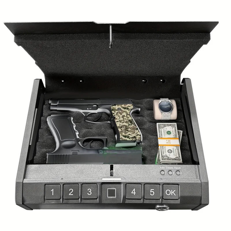 Pistol Gun Safe - Quick Access Safe Security Device with Fingerprint Lock Or Keyboard