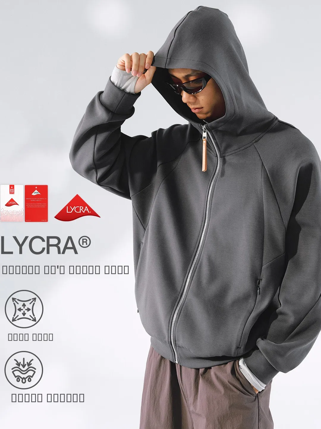 

iatiCRA® Jelly Zipper Jaet New Autumn Light Sport Warm Hoodie Sweatirt Cotton Blend Fabric Casual Youth Faion
