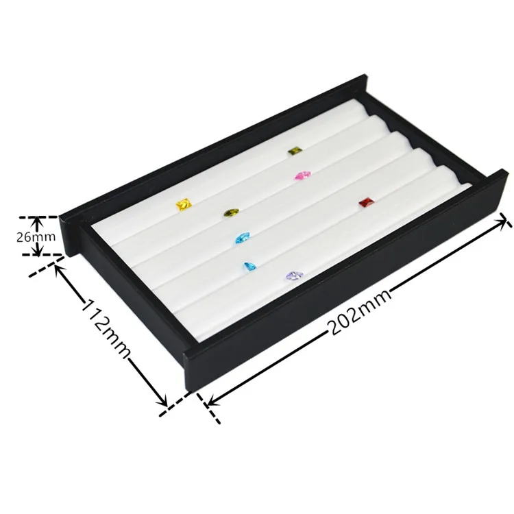 PU Leather Bare Stone Gemstone Jewelry Box Magnet Stone Storage Display Box Gem Display Counter Exhibition Lid V Groove Box
