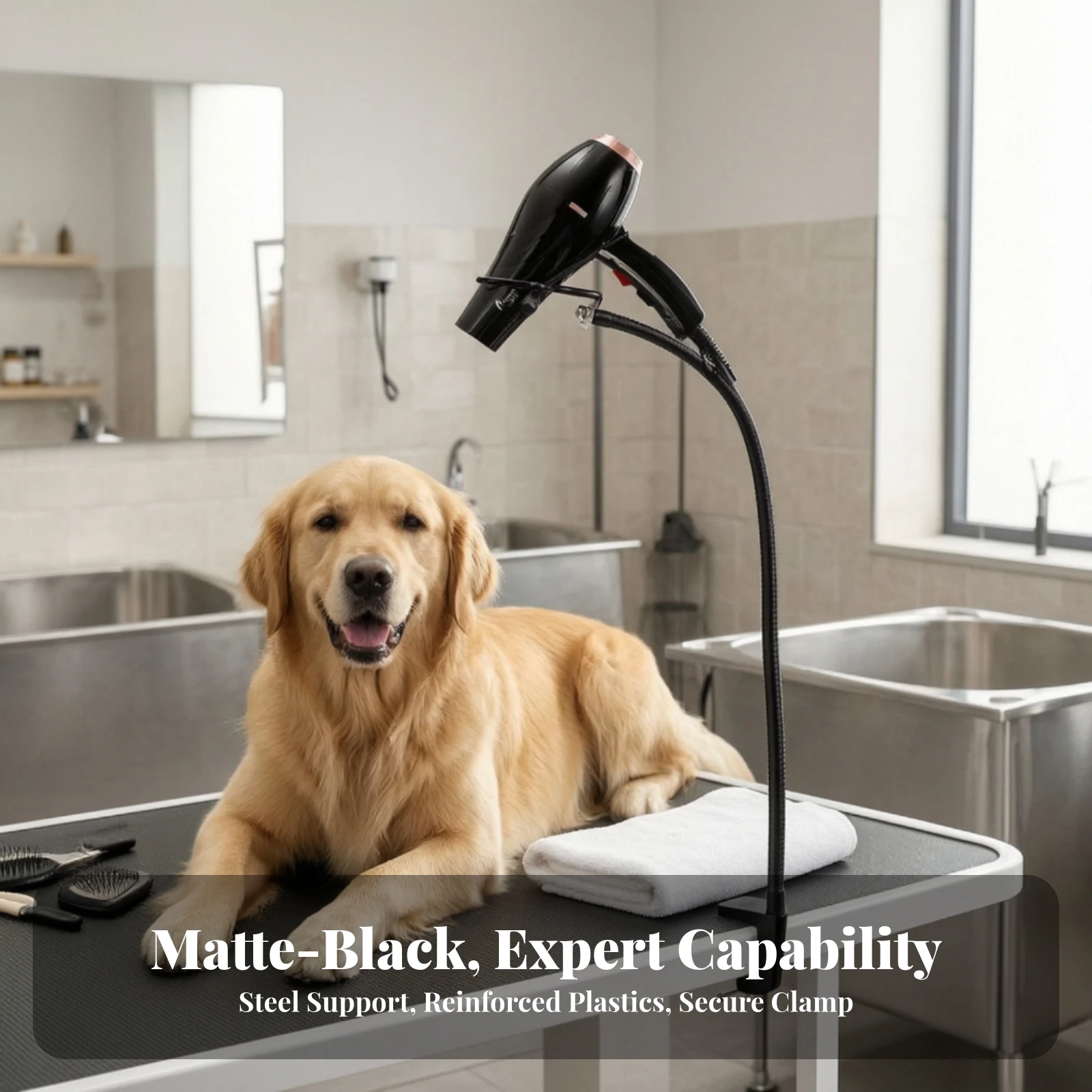 Grooming Arm Universal Dog Dryer Stand with Clamp Handsunrestricted Pet Dryer Stand Adjustable