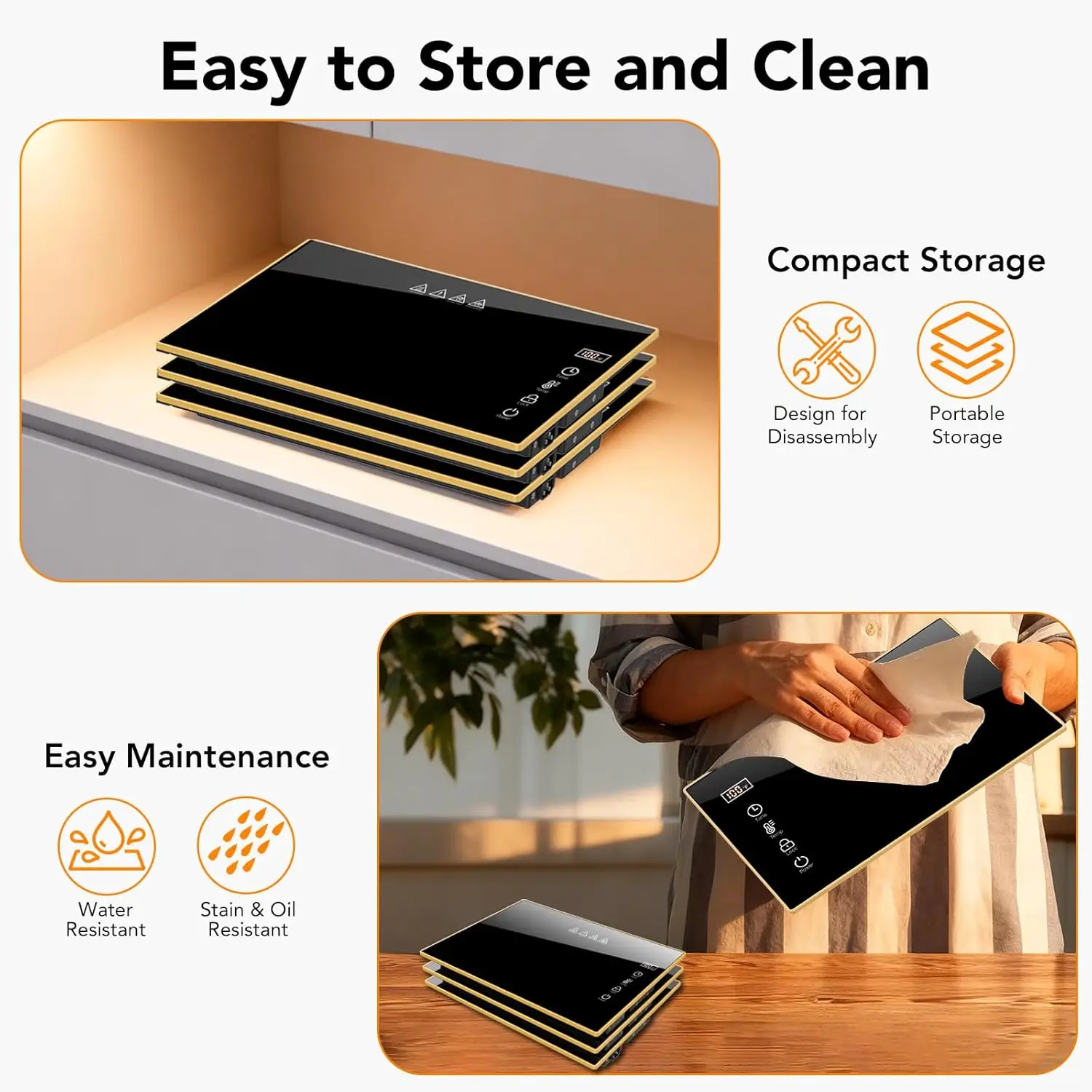 Electric Warming Tray with 47.24'' x 11.81'' Glass Surface, 3-in-1 Mat, 7 Temperature Settings & Timer view 3