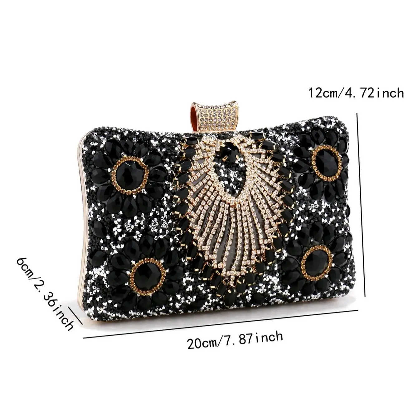 Acrylic Flower One Side Glitter Tassel Women Evening Bags Diamonds Small Day Clutch Luxury New Chain Shoulder Handbags For Party image 6