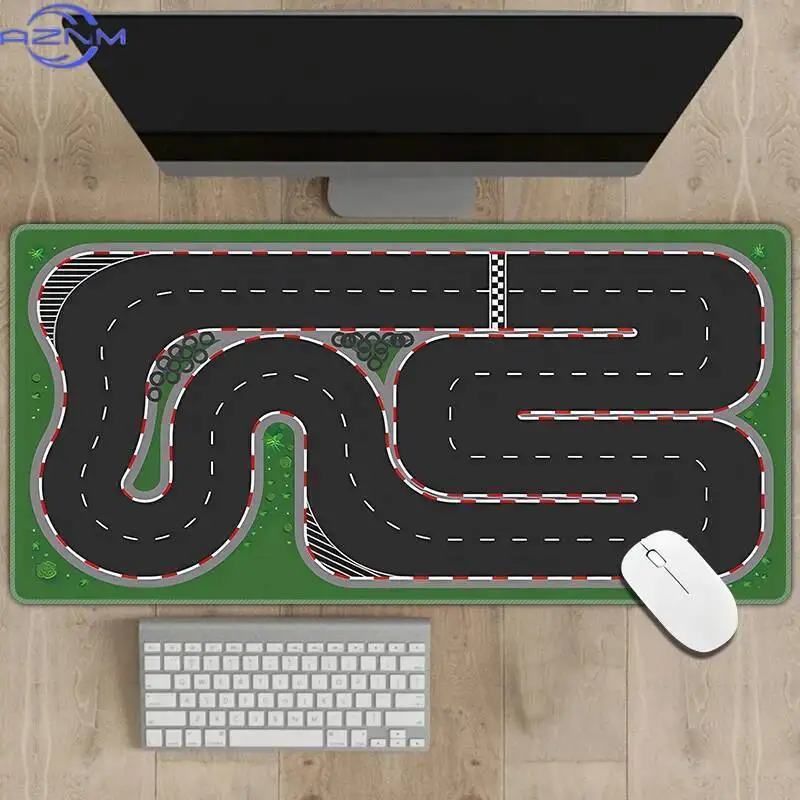 1PCS Rubber Mouse Pad Multipurpose Non-slip Desk Mat  Racing Track Parking Lot Rail Road Pattern （Only Mousepad）