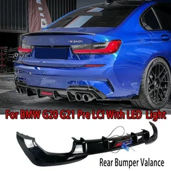 For Bmw 3 Series G20 G21 320i  M340i M340d M Sport 2019-2022 Pre-Lci Rear Bumper Diffuser Rear Bumper Valance With Led Light