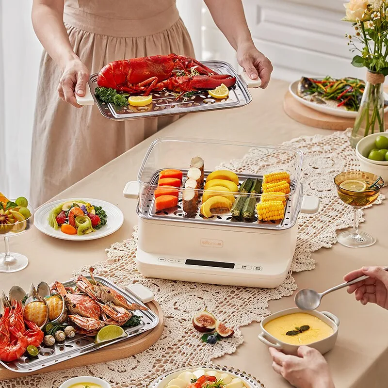 3 Lagen Intestinale Poeder Machine Elektrische Stoomboot Lade Soort Multifunctionele Stoomboot Gestoomde Vermicelli Roll Rijst Noodle Steame