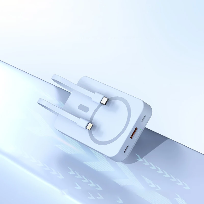 باور بانك مغناطيسي جديد 2025 ثلاثة في واحد 20000 مللي أمبير كابل قائم بذاته شحن سريع للغاية بنك طاقة Magsafe محمول