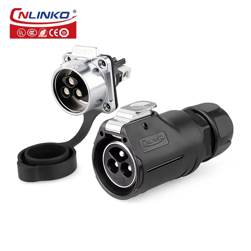

Cnlinko LP28 Industrial 3pin Waterproof 35A Electrical AC500V 8AWG Male Plug Female Socket Circular Cable Wire Power Connector