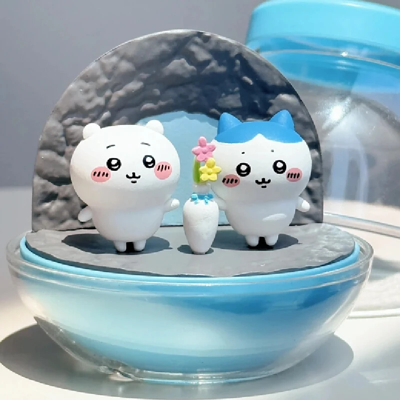 100% genuíno chiikawa enlatado cena ornamento série caixa cega gacha usagi mystrey caixa kawaii companheiro noite lâmpada presente personalizado