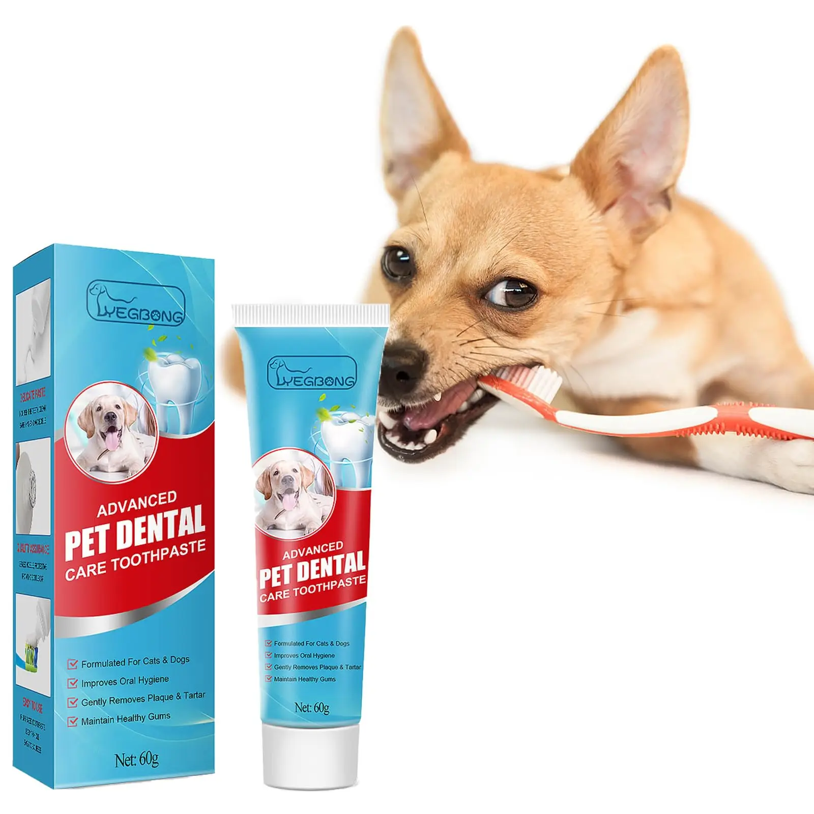 Pet Toothpaste for Dogs Fresh Breath Oral Cleaning Bad Breath Dental Plaque Edible Toothpaste Improve Your Pet's Gum Health