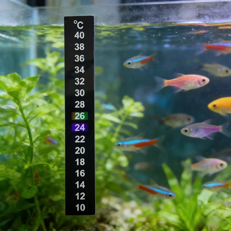 Aquarium Thermometer Strips, 10-40°C Self-Adhesive Fish Tank Temp Strips, Crystal Thermometer Labels for Fresh/Saltwater