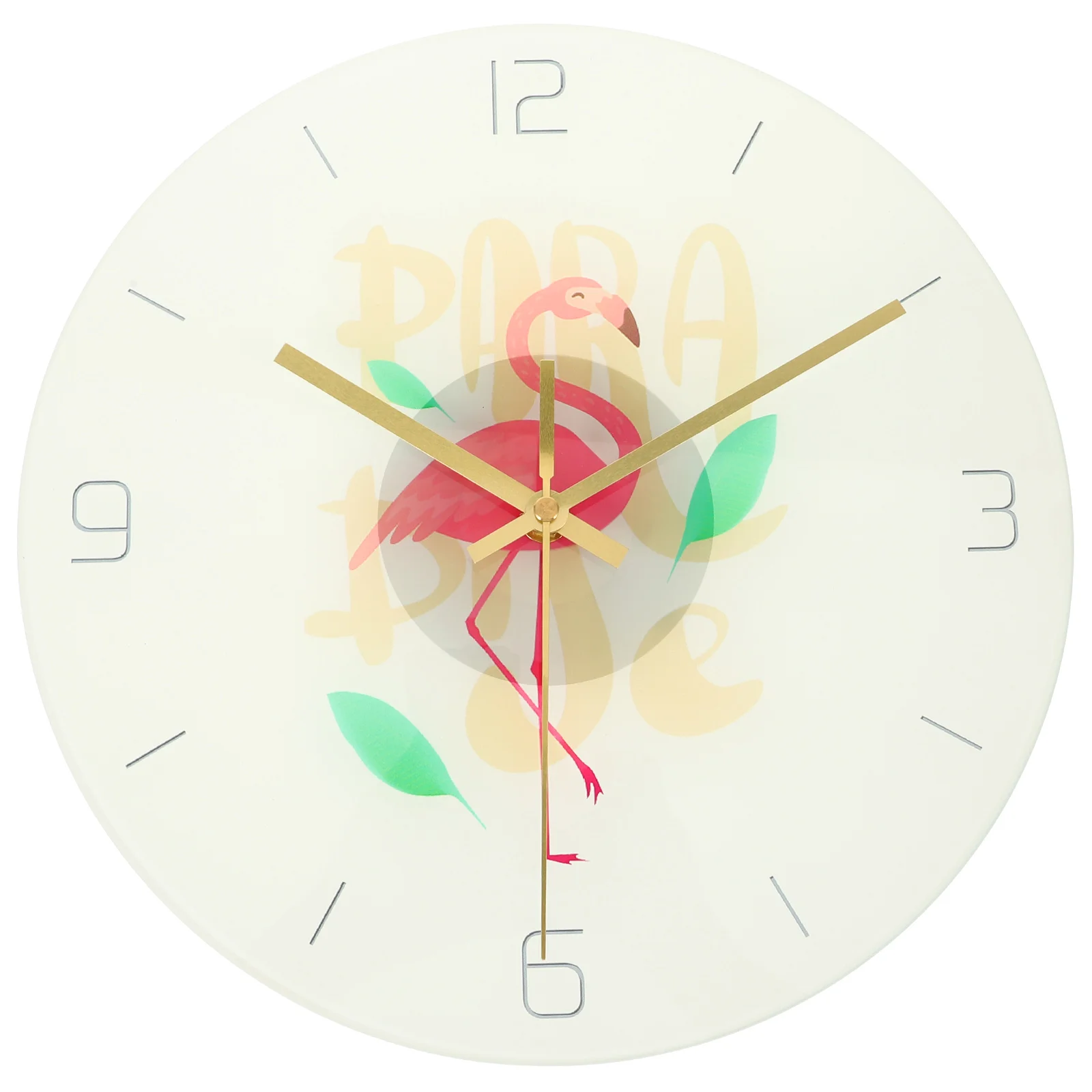 

Wooden Wall Round Flamingo Silent High Precision Bedroom Study Office Decor Bamboo Flamingo Round Clock Style