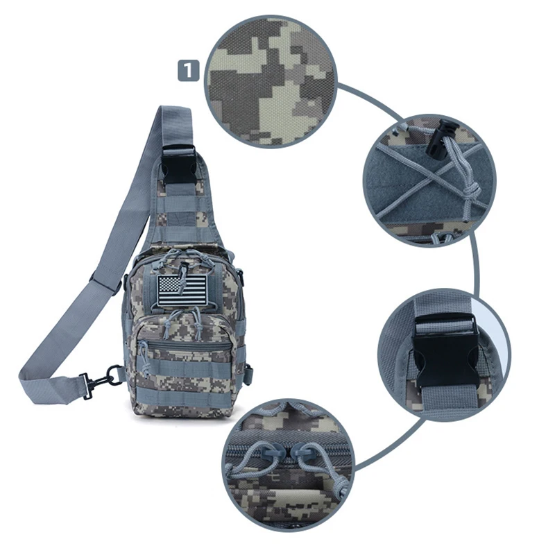 Camouflage Bag Backpack Small Gym Fitness Travel Chest Pack Tactical Hunting Shoulder Fishing Weekend Outdoor Sport Bag