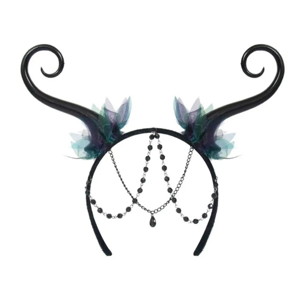 Novità Nappe Elfo Fascia Foresta Fantasia Costume Cosplay Halloween Fascia per capelli Fotografia Puntelli Fata gotica Cerchietto per capelli Ragazze