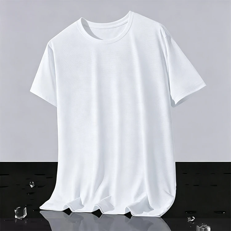 Neue Ice Silk Laufshirts für Herren, lockeres Kurzarm-Oberteil, Basketball-Gym-Sportbekleidung für Männer, Fitness-Workout, atmungsaktives Mesh-T-Shirt – Detail 7
